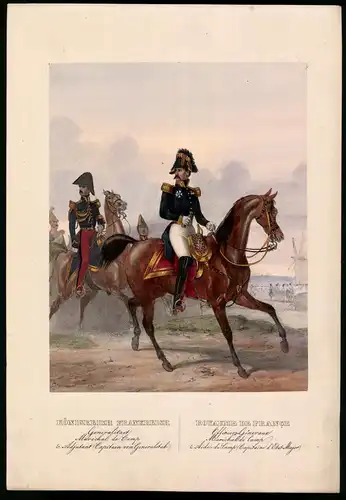Lithographie Königreich Frankreich, Generalität, altkoloriert, montiert, aus Eckert & Monten um 1840 Vorzugsausgabe