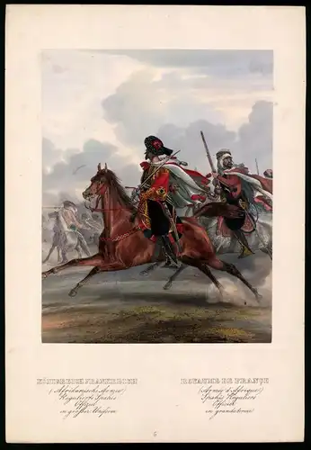 Lithographie Königreich Frankreich, altkoloriert, montiert, aus Eckert & Monten um 1840 Vorzugsausgabe, 37 x 26cm