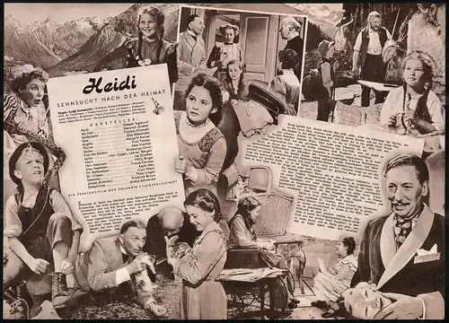 Filmprogramm IFB Nr. 1807, Heidi, Elsbeth Sigmund, Heinrich Gretler, Regie: Luigi Comencini