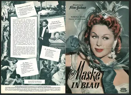 Filmprogramm IFB Nr. 1865, Maske in Blau, Marika Rökk, Paul Hubschmid, Regie: Georg Jacoby