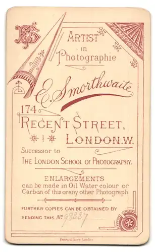 Fotografie E. Smorthwaite, London-W, 174, Regent St., Portrait junge Dame mit blonden Haaren