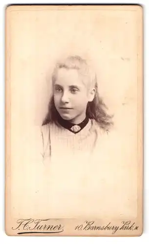 Fotografie T. C. Turner, London-N, 10, Barnsbury Park, Portrait junge Dame mit Kragenbrosche