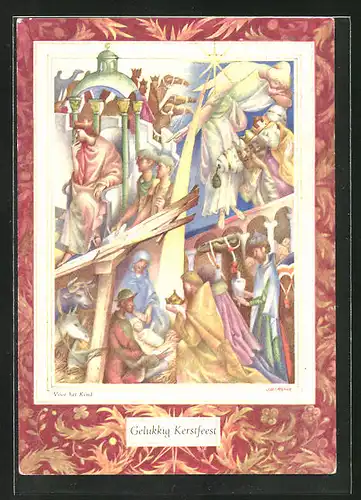 Künstler-AK Gelukkig Kerstfeest, Voor het Kind, Kinderfürsorge