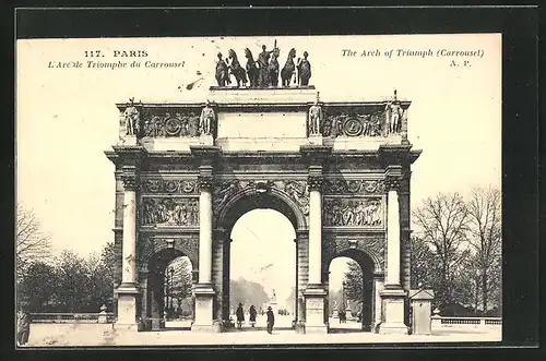 AK Paris, L`Arc de Triomphe, Triumphbogen