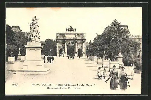 AK Paris, L`Arc de Triomphe, Triumphbogen mit Spaziergängern