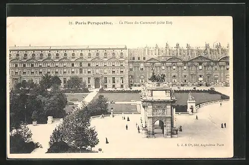 AK Paris, L`Arc de Triomphe et la Place du Carrousel, Triumphbogen