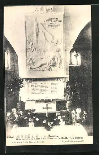 AK St-Cyr-les-Colons, Monument des Morts de la Paroisse