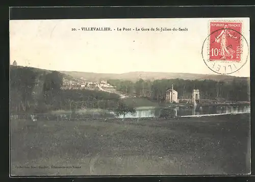 AK Villevallier, Le Pont, La Gare de St-Julien-du-Sault