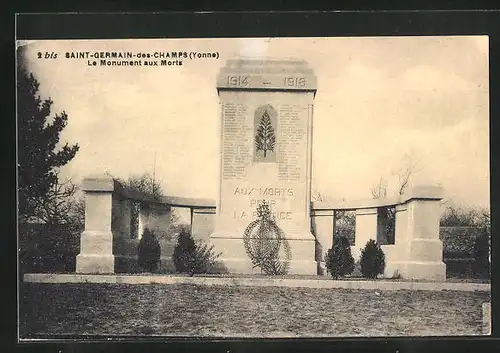 AK Saint-Germain-des-Champs, Le Monument aux Morts