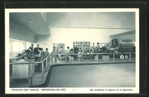 AK Paris, Exposition internationale 1937, Pavillon des Tabacs, Les machines à cigares et à cigarettes