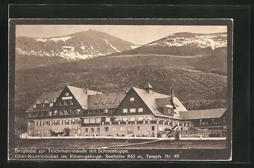 AK Teichmannbaude mit Schneekoppe