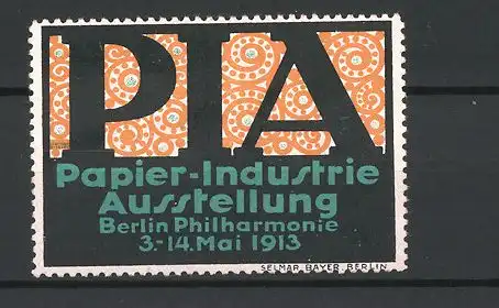 Reklamemarke Berlin, Papier-Industrie-Ausstellung PIA 1913