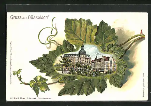 Passepartout-Lithographie Düsseldorf, Post im Laubblatt