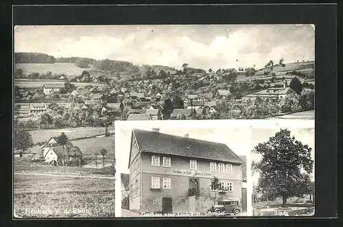 AK Heubach v. d. Rhön, Gasthaus zur Linde, Linde, Teilansicht