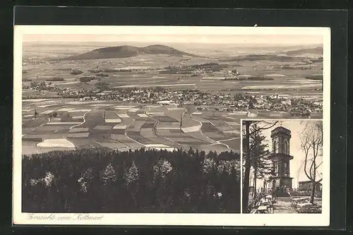 AK Kottmar, Gasthaus Kottmarbaude, Ortspartie, Aussichtsturm