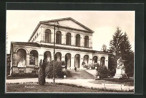 AK Bad Brückenau, Kursaal, Denkmal, Parkbank