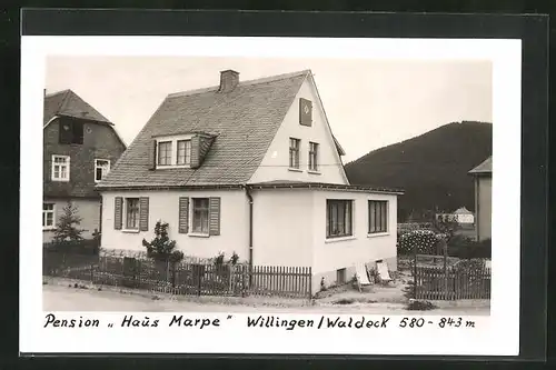AK Willingen bei Waldeck, Hotel-Pension Haus Marpe