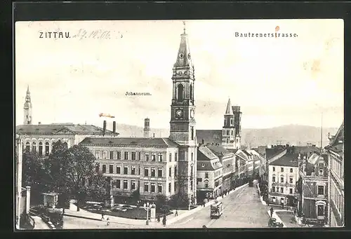 AK Zittau, Bautzenerstrasse, Johanneum