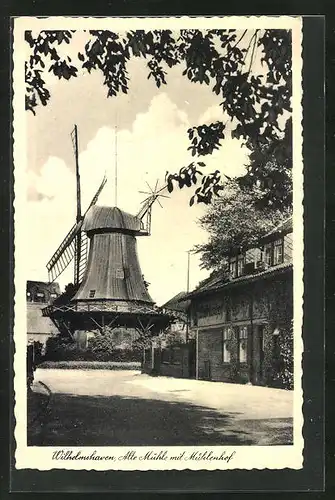 AK Wilhelmshaven, Alte Windmühle mit Gasthaus Mühlenhof