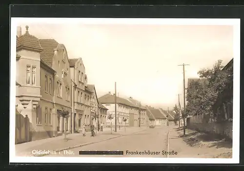 AK Oldisleben i. Thür., Frankenhäuser Strasse im Sonnenschein