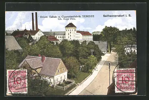 AK Seifhennersdorf i. S., Orient. Tabak- u. Cigarettenfabrik Yenidze, Strassenpartie