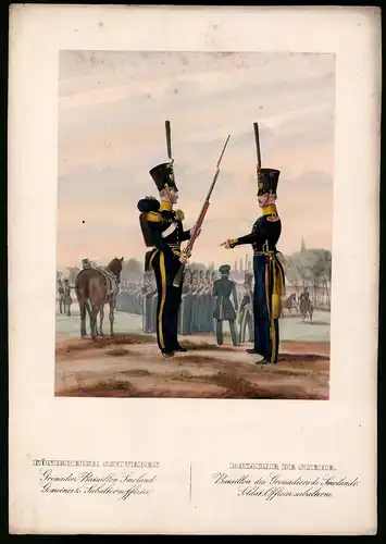 Lithographie Königreich Schweden, altkoloriert, montiert, aus Eckert & Monten um 1840 Vorzugsausgabe, 37 x 26cm