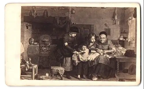 Fotografie Demuth, Berlin, Gemälde Der blutende Finger nach David Wilkie