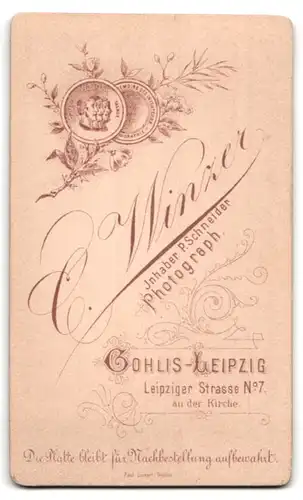 Fotografie C. Winzer, Gohlis-Leipzig, Soldat in Uniform mit Bajonett am Koppel