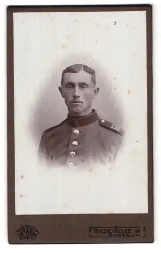 Fotografie Bruno Adler, Butzbach, Portrait Soldat in Uniform, Rgt. 168