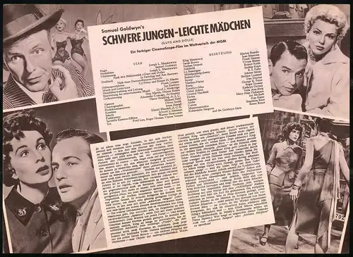 Filmprogramm DNF, Schwere Jungen-Leichte Mädchen, Marlon Brando, Jean Simmons, Regie Joseph L. Mankiewicz