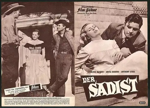 Filmprogramm IFB Nr. 4687, Der Sadist, Sterling Hayden, Anita Ekberg, Anthony Steel, Regie: Gerd Oswald