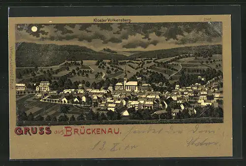 Lithographie Bad Brückenau, Kloster Volkersberg