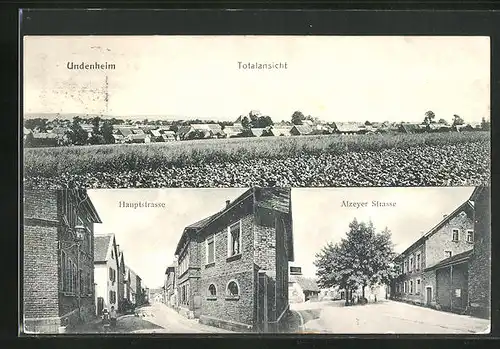 AK Undenheim, Hauptstrasse, Alzeyer Strasse, Totalansicht