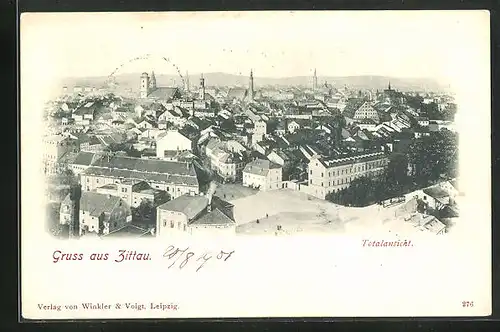 AK Zittau i. Sa., Totalansicht der Stadt