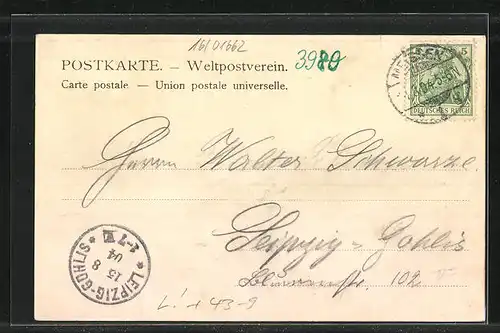 Künstler-AK Meissen, Festpostkarte zum Parkfest 1904