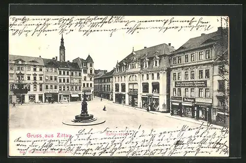 AK Zittau, Rathausplatz
