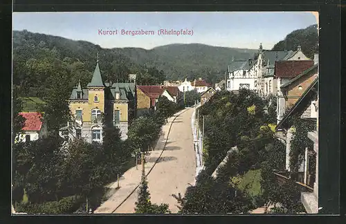 AK Bergzabern /Rheinpfalz, Strassenpartie mit Gebäudeansicht