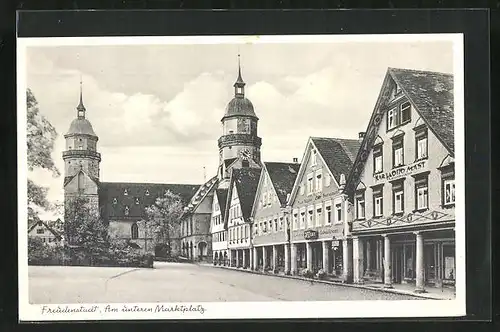 AK Freudenstadt, Am unteren Marktplatz mit Geschäften