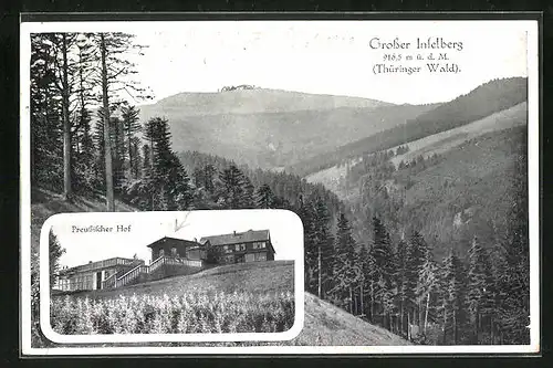 AK Brotterode am Inselberg /Thüringer Wald, Preussischer Hof, Panorama