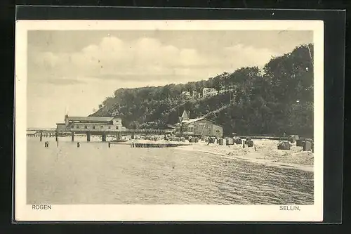 AK Sellin /Rügen, Strandpartie