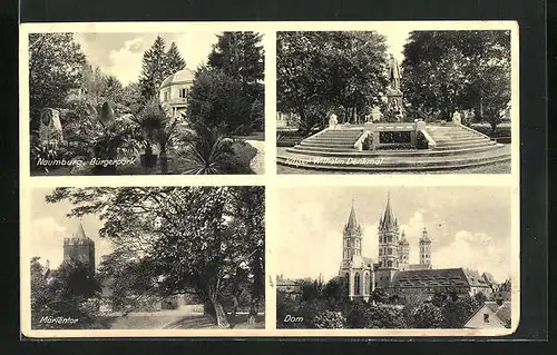 AK Naumburg /Saale, Bürgerpark, Kaiser Wilhelm Denkmal, Marientor