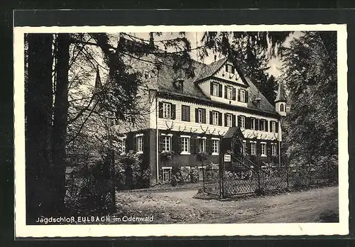 AK Eulbach / Odenwald, Gasthaus Jagdschloss von der Strasse