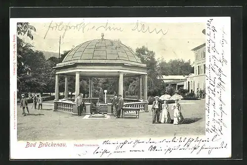 AK Bad Brückenau, Stahlbrunnen im Sonnenschein