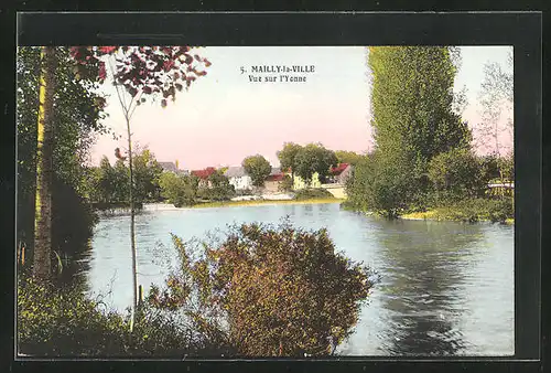 AK Mailly-la-Ville, Vue sur l`Yonne