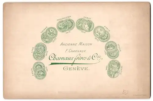 Fotografie Charnaux freres & Cie, Geneve, Ansicht Flüelen, Panorama des Ortes mit Gebirgsmassiv