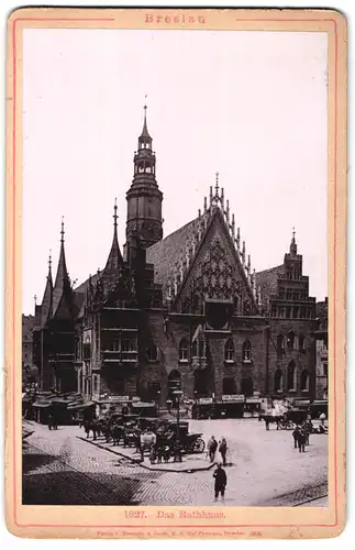 Fotografie Römmler & Jonas, Dresden, Ansicht Breslau, Marktstände vor dem Rathaus