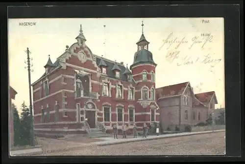 AK Hagenow, Blick zum Postgebäude
