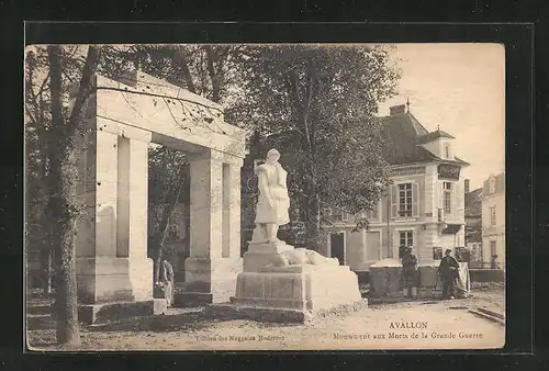 AK Avallon, Monument aux Morts de la Grande Guerre