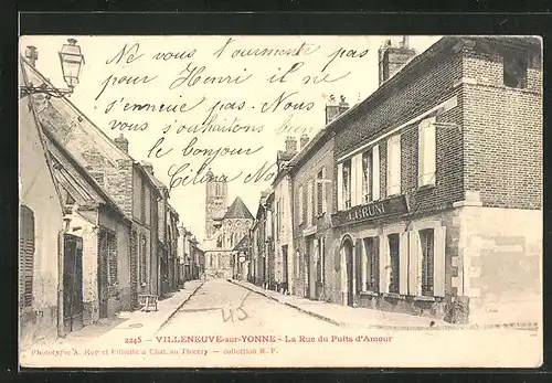 AK Villeneuve-sur-Yonne, La Rue du Puits d`Amour