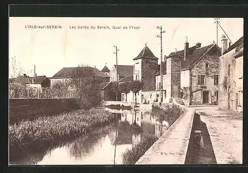 AK L`Isle-sur-Serein, Les bords du Serein, Quai de l`Yser